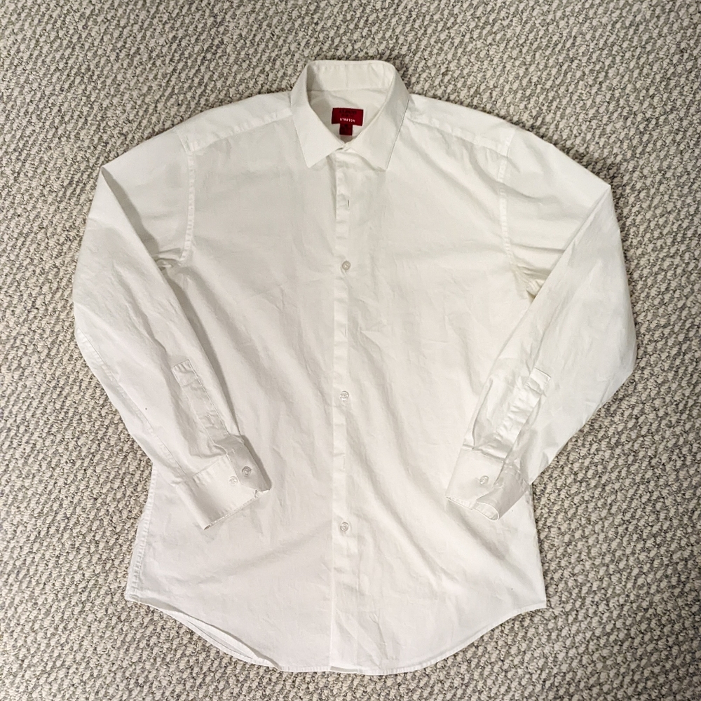 Alfani Men's Slim Fit Stretch Dress Shirt White Size Medium (15-15.5 32-33)